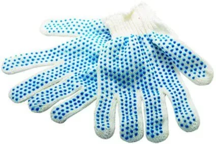 Перчатки х/б ПВХ "точка" 6 пар в упаковке  Россия 67717 купить в Нижневартовске