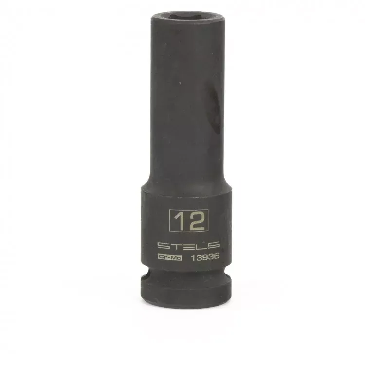 Головка ударная удлиненная шестигранная 12 мм 1/2" CrMo Stels 13936 купить в Нижневартовске