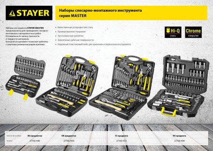 Набор слесарно-монтажного инструмента STAYER &quot;MASTER&quot;, 94 предмета 27760-H94 купить в Нижневартовске