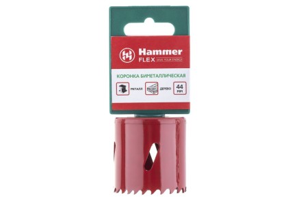 Коронка биметаллическая HAMMER Ф44х38мм 5/8&quot; BiMETALL (224-009) купить в Нижневартовске