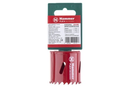 Коронка биметаллическая HAMMER Ф44х38мм 5/8&quot; BiMETALL (224-009) купить в Нижневартовске