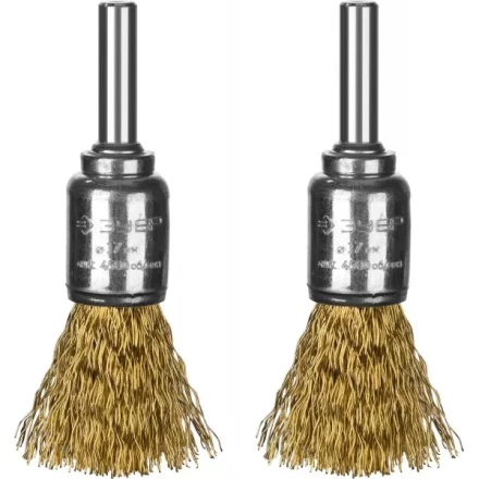 ЗУБР "ПРОФЕССИОНАЛ". Набор щеток кистевых для дрели, витая стальная латунированная проволока 0,3мм, 17мм, 2шт 35225-17-H2_z02 купить в Нижневартовске