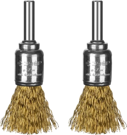 ЗУБР "ПРОФЕССИОНАЛ". Набор щеток кистевых для дрели, витая стальная латунированная проволока 0,3мм, 17мм, 2шт 35225-17-H2_z02 купить в Нижневартовске