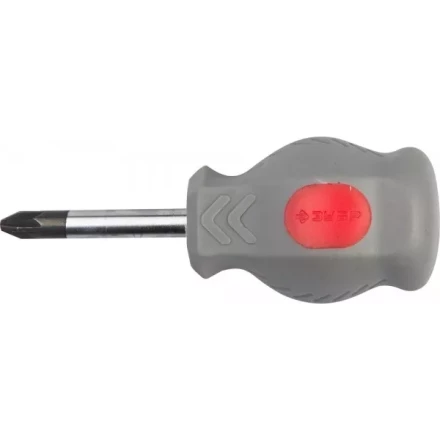 Отвертка ЗУБР "МАСТЕР" "ТЕХНИК" STUBBY, Cr-v, эргономичная двухкомпонентная рукоятка, PZ №2, 38мм 25063-38-2_z01 купить в Нижневартовске