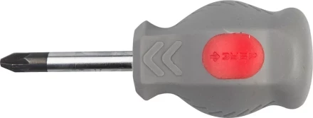 Отвертка ЗУБР "МАСТЕР" "ТЕХНИК" STUBBY, Cr-v, эргономичная двухкомпонентная рукоятка, PZ №2, 38мм 25063-38-2_z01 купить в Нижневартовске