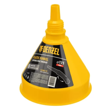 Воронка пластиковая 135 мм с металлическим ситом и гибким наконечником Denzel 537209 купить в Нижневартовске
