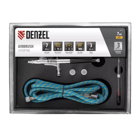 Аэрограф с верхним бачком AB1, 0.2/0.3/0.5 мм, 7 мл, 9 л/мин Denzel 57313 купить в Нижневартовске