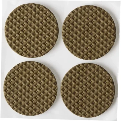Накладки STAYER "COMFORT" на мебельные ножки, самоклеящиеся, ЭВА, коричневые, круглые - диаметр 35 мм, 4 шт 40914-35