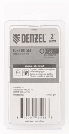 Бита T30x50, 5 шт. Denzel 7711323 купить в Нижневартовске