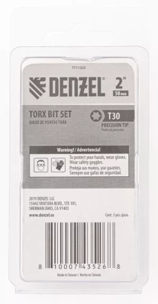 Бита T30x50, 5 шт. Denzel 7711323 купить в Нижневартовске