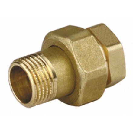 Соединитель GENERAL FITTINGS прямой с накидной гайкой, латунь, г/ш, 1/2&quot; 51037-G/S-1/2 купить в Нижневартовске