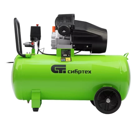 Компрессор воздушный Сибртех КК-2200/100 58009, 2,2 кВт, 350 л/мин, 100 л, прямой привод, масляный купить в Нижневартовске