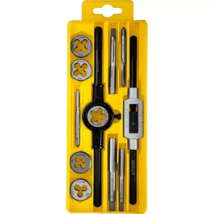 Набор метчиков и плашек STAYER "MASTER", метчикодержатель 1шт, плашкодержатель 1шт, метчики 5шт, плашки 5шт, 12 предметов 28012-H12_z01 купить в Нижневартовске