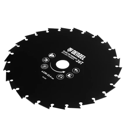 Диск для триммера c долотообразной формой зуба Denzel, 230 х 25,4 26 зубов, 96380 купить в Нижневартовске