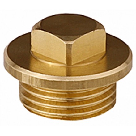 Заглушка GENERAL FITTINGS, 6-ти гранная головка с прижимной шайбой, никелированная латунь, наружная резьба, 3/4&quot; 51099-3/4 купить в Нижневартовске