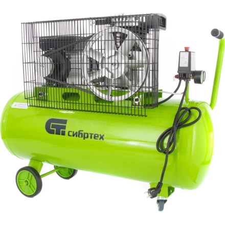 Компрессор масляный поршневой ременной привод Сибртех КР-2200/100 58042 купить в Нижневартовске