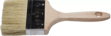 Кисть плоская ЗУБР "УНИВЕРСАЛ-ЭКСПЕРТ", светлая натуральная щетина, деревянная ручка, 4"/100мм 01005-100 купить в Нижневартовске
