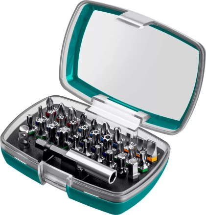 Набор бит и адаптеров KRAFTOOL C-Drive многофункциональный, Cr-Mo сталь, в ударопрочном компактном боксе. Цветная маркировка типов шлицов 26067-H32 купить в Нижневартовске