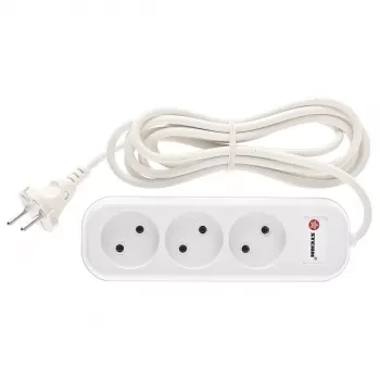 Удлинитель бытовой без заземления, 2*0,75мм*3м, 3 розетки, 6A, STERN 95726 купить в Нижневартовске