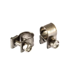 Хомуты металлические MINI 8-10 мм ширина 9 мм, винтовой W4 2 шт Сибртех 475013