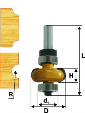 Фреза кромочная галтельная Ф254Х95 мм R48 мм хвостовик 8 мм 46391 купить в Нижневартовске