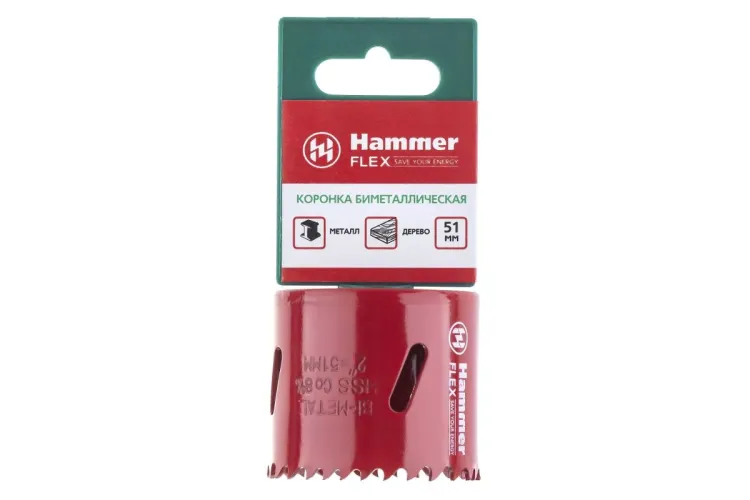 Коронка биметаллическая HAMMER Ф51х38мм 5/8" BiMETALL (224-010) купить в Нижневартовске