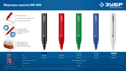 ЗУБР МК-800 белый, 2-8 мм клиновидный маркер-краска (06327-8) купить в Нижневартовске