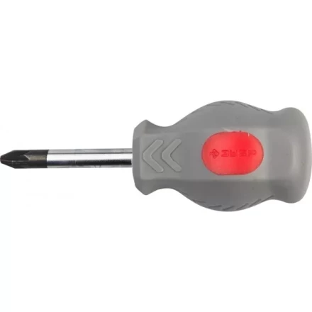 Отвертка ЗУБР "МАСТЕР" "ТЕХНИК" STUBBY, Cr-v, эргономичная двухкомпонентная рукоятка, PZ №1, 38мм 25063-38-1_z01 купить в Нижневартовске