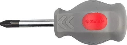 Отвертка ЗУБР "МАСТЕР" "ТЕХНИК" STUBBY, Cr-v, эргономичная двухкомпонентная рукоятка, PZ №1, 38мм 25063-38-1_z01 купить в Нижневартовске