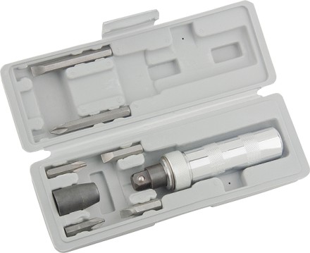 Отвертка ударно-поворотная 1/2&quot;, набор бит, 6 шт., в пласт. боксе  MATRIX 11575 купить в Нижневартовске