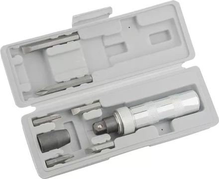 Отвертка ударно-поворотная 1/2", набор бит, 6 шт., в пласт. боксе  MATRIX 11575 купить в Нижневартовске