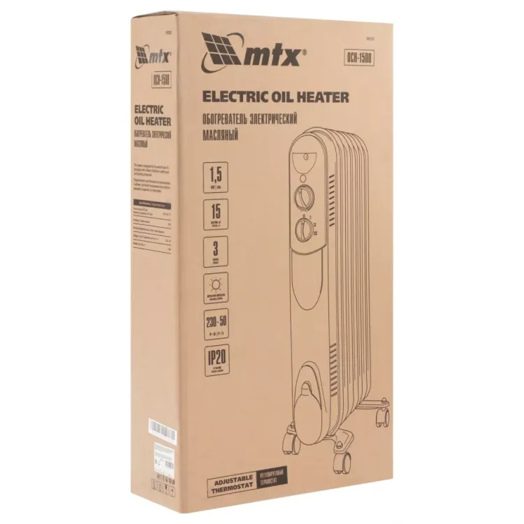 Масляный обогреватель MTX OCH-1500, 230 В, 1500 Вт // MTX 98302 купить в Нижневартовске