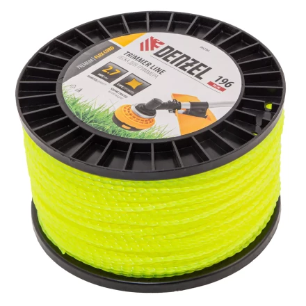 Леска для триммера витой квадрат, 2,7мм х 196м, на DIN катушке FLEX CORD// Denzel 96299 купить в Нижневартовске