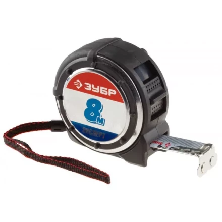 Рулетка ЗУБР "ЭКСПЕРТ" "АНТЕЙ", металлический обрезиненный корпус, полотно с нейлоновым напылением, 8мх25мм 34053-08-25 купить в Нижневартовске