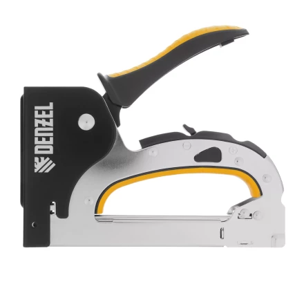 Степлер мебельный Denzel 40211, стальной корпус, быстрая загрузка, регул. силы удара, тип 53, 4-14 мм купить в Нижневартовске