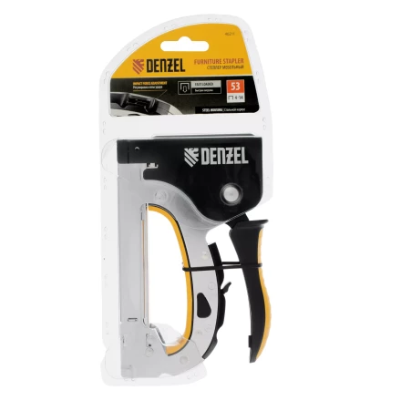 Степлер мебельный Denzel 40211, стальной корпус, быстрая загрузка, регул. силы удара, тип 53, 4-14 мм купить в Нижневартовске