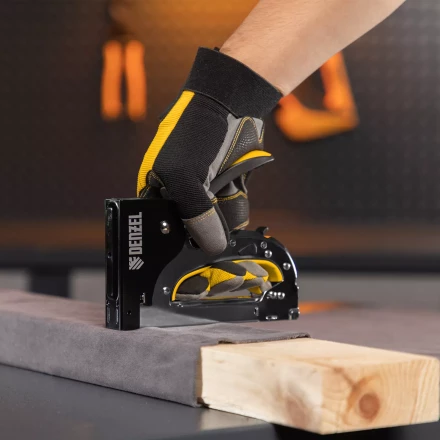 Степлер мебельный Denzel 40211, стальной корпус, быстрая загрузка, регул. силы удара, тип 53, 4-14 мм купить в Нижневартовске