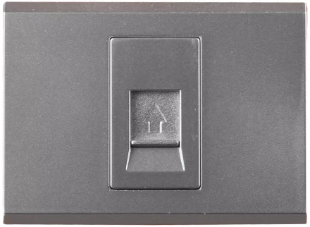 Розетка СВЕТОЗАР "ЭФФЕКТ" телефонная, одинарная, без вставки и рамки, цвет светло-серый металлик SV-54417-SM купить в Нижневартовске