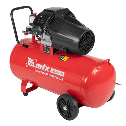 Компрессор воздушный MTX КК-2200/100, 2,2 кВт, 350 л/мин, 100 л, прямой привод, масляный купить в Нижневартовске