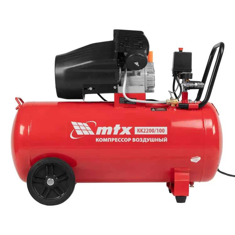 Компрессор воздушный MTX КК-2200/100, 2,2 кВт, 350 л/мин, 100 л, прямой привод, масляный купить в Нижневартовске