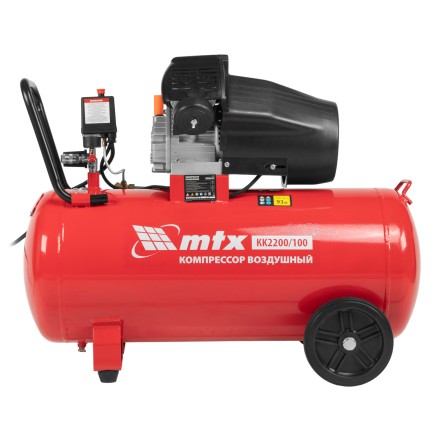 Компрессор воздушный MTX КК-2200/100, 2,2 кВт, 350 л/мин, 100 л, прямой привод, масляный купить в Нижневартовске