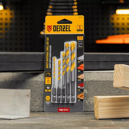 Набор сверл универсальных, Multi cut, 4-10 мм, 5 шт Denzel 706016 купить в Нижневартовске
