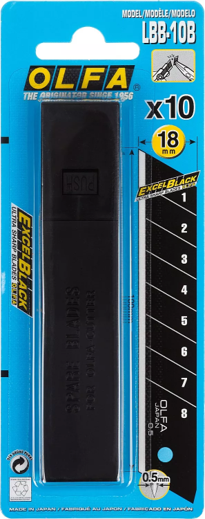Лезвие OLFA BLACK MAX сегментированное, 18х100х0,5мм, 10шт OL-LBB-10B купить в Нижневартовске
