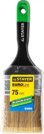 STAYER “KANEKARON-EURO”. Кисть плоская, искусственная щетина, деревянная ручка, 75мм 0106-075 купить в Нижневартовске