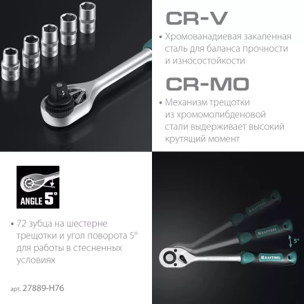 Универсальный набор инструмента, 76 предм. 27889-H76 купить в Нижневартовске