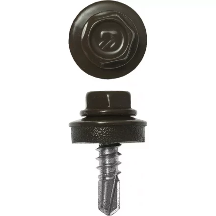 Саморезы ЗУБР окраш., RAL 8028 земел.-коричн., для крепл. кров. матер. к металл. констр., 5.5x25мм, 420шт 4-300315-55-025-8028 купить в Нижневартовске