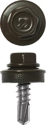 Саморезы ЗУБР окраш., RAL 8028 земел.-коричн., для крепл. кров. матер. к металл. констр., 5.5x25мм, 420шт 4-300315-55-025-8028 купить в Нижневартовске