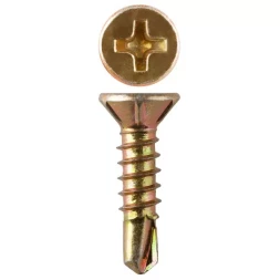 Саморезы ЗУБР "МАСТЕР" со сверлом для оконного профиля, жёлтопассивированные, 3.9x35мм, 350шт 4-300231-39-035