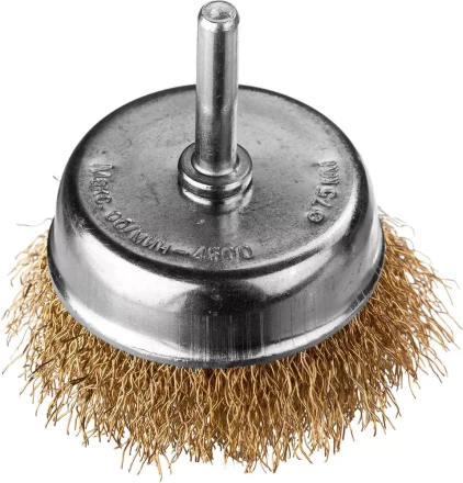 DEXX. Щетка чашечная для дрели, витая стальная латунированная проволока 0,3мм, 75мм 35109-075 купить в Нижневартовске