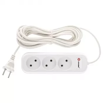 Удлинитель бытовой без заземления, 2*0,75мм*5м, 3 розетки, 6A, STERN 95727 купить в Нижневартовске